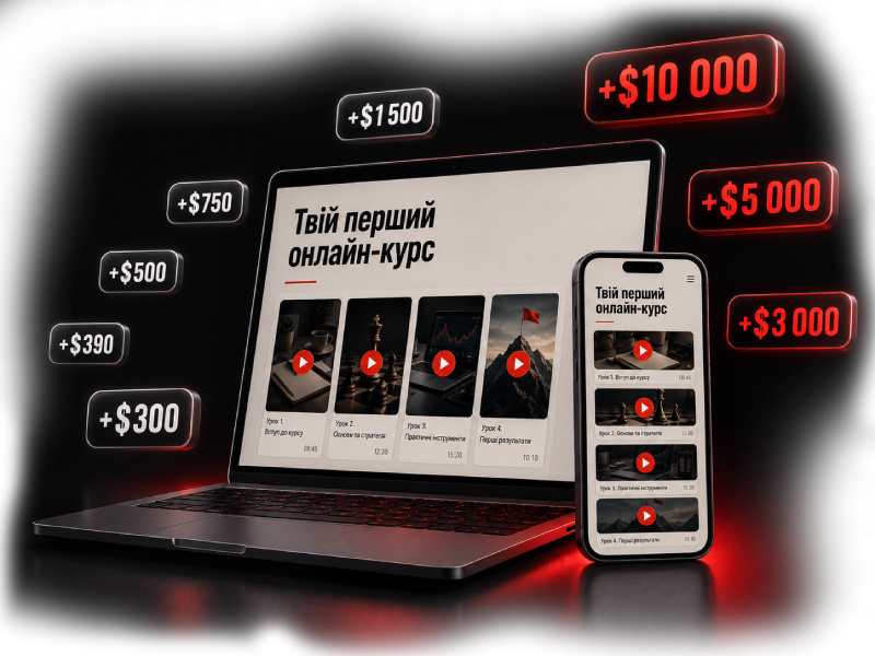 Онлайн-курс на ноутбуці та телефоні